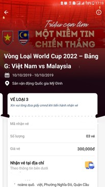 Ảnh Vé xem vòng loại wc 2022 Việt Nam - Malaysia loại 300k