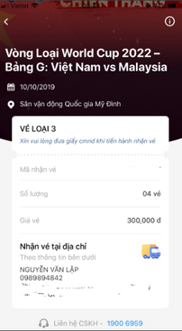 Ảnh Bán 2 cặp vé 300k vòng loại WC 10/10