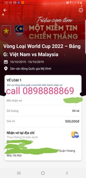 Ảnh Bán 2 cặp vé Việt Nam - Maylaysia loại 1 500k giá 4,5tr/cặp