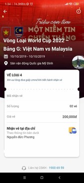 Ảnh 1 cặp vé loại 4 (Loại 200k) : 1tr5