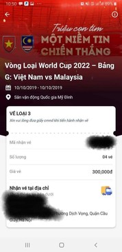 Ảnh VÉ BÓNG ĐÁ VIỆT NAM - MALAYSIA NGÀY 10/10