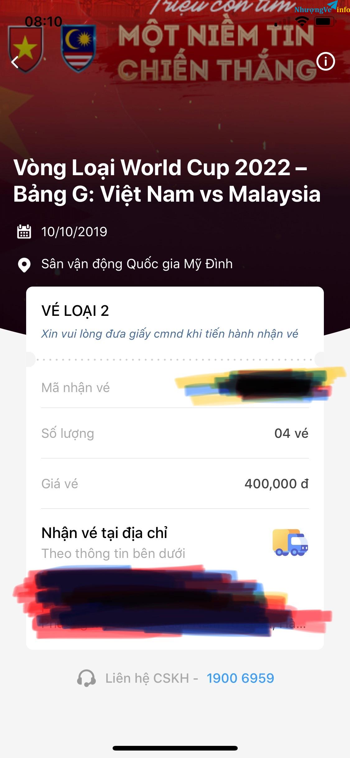 Ảnh 4 vé loại 2 400k giá 6 triệu