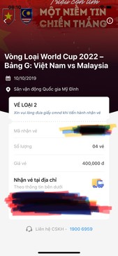 Ảnh 4 vé loại 2 (400k/1 vé); giá 3 triệu 1 cặp