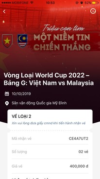 Ảnh Bán vé bóng đá Loại 2 Việt Nam- Malay