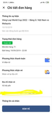 Ảnh Cần bán lại 2 cặp vé loại 4