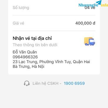 Ảnh Pass 2 cặp vé 400 cho bác nào cần