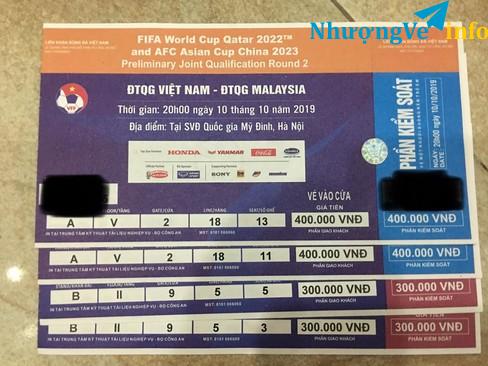 Ảnh Bán cặp vé bóng đá VN-Malay loại 3 (300k) khán đài B tầng 2