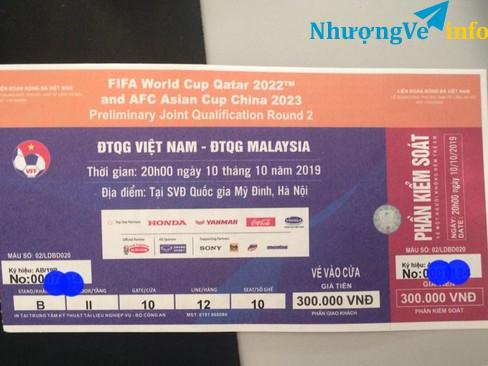 Ảnh bán 1 vé mệnh giá 300k trên VN- MALAYSIA Vip khan dai B tầng 2 cửa 10