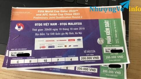 Ảnh Chính chủ bán 2 cặp vé loại 4 (200k) trận Việt Nam - Malaysia ngày 10/10/2019