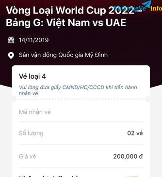 Ảnh 2 vé Việt Nam - UAE loại 4