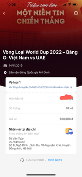 Ảnh Cặp vé 500k