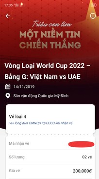 Ảnh Bán cặp vé loại 4 trận VN- UAE