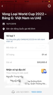 Ảnh Vé loại 500k vn-uea