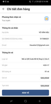 Ảnh Cần bán lại 01 vé QR code KĐ B tầng 2 cửa 5 trận VN-UAE