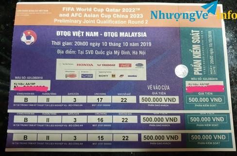 Ảnh Bán 3 vé B2 cửa 3 trận VIETNAM -MALAYSIA 10/10