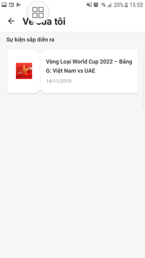 Ảnh Bán 1 vé lẻ loại 4 trận Vietnam vs UAE ngày 14/11/2019