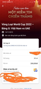 Ảnh Muốn nhượng lại cặp vé Việt Nam-UAE