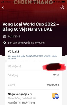 Ảnh 1 cặp vé loại 400k VN & UAE