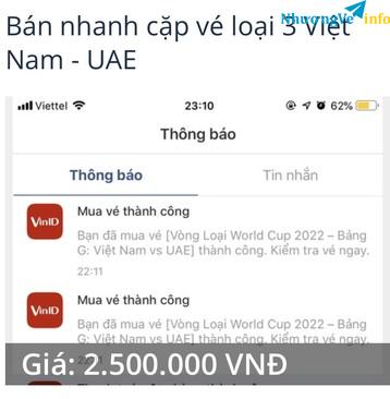 Ảnh Cần ra đi gấp cặp vé loại 3 trận VN - UAE