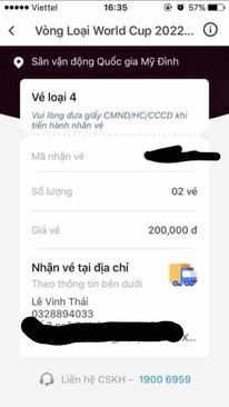 Ảnh Cặp vé loại 4 trận Việt Nam- Thái Lan