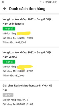 Ảnh Bán 1 cặp vé loại 2 trận Viêt Nam vs UAE ,1 Cặp vé loại 1 Trận Việt Nam vs Indo giá thỏa thuẩn