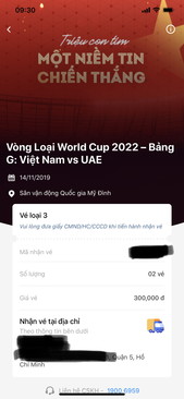 Ảnh Vé bóng đá trận UAE cặp 300K