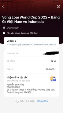 Ảnh Bán cặp vé Vn -Indo loại 3