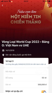 Ảnh Vé bóng đá VN - UAE