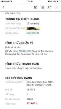 Ảnh Cặp vé VIETNAM-UAE mệnh giá 300