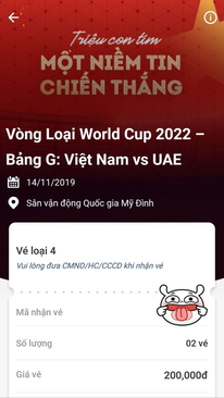 Ảnh Bán vé trận vietnam-uae