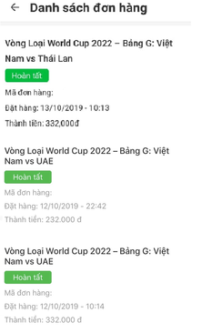 Ảnh Bán 3 vé lẻ VN vs UAE, THAI vòng loại WC