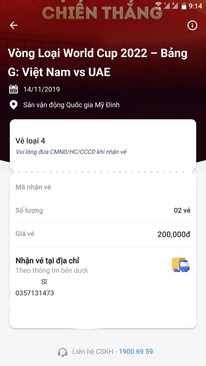 Ảnh Vé trận VN-UAE