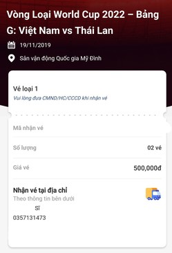 Ảnh Vé trận VN-UAE và VN-TL