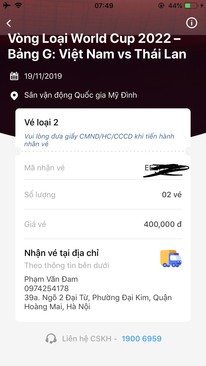 Ảnh Bán cặp vé việt nam thái lan 400k