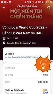 Ảnh Bán 1 cặp vé VN-UAE mệnh giá 300 chính chủ