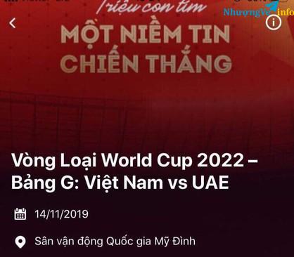 Ảnh Nhượng 1 vé lẻ bóng đá trận Việt Nam - UAE