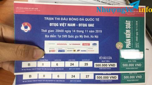 Ảnh Vé bóng đá loại 1 trận Việt Nam  - UAE 14/11/2019