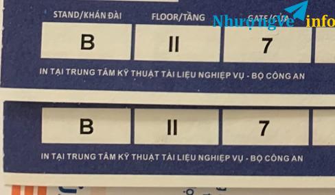 Ảnh Cặp vé bóng Việt Nam UAE 400k Khán đài B tầng 2 cửa 7