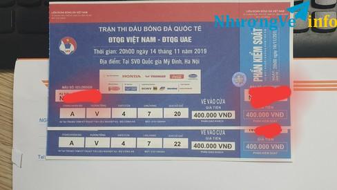 Ảnh Cặp vé 400k và 300k trận UAE khu vực Ngã Tư Vọng