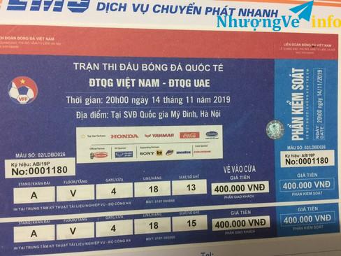 Ảnh Bán cặp vé VN-UAE 400. KD: A. Tầng V, cửa 4. Giá 3,2M.