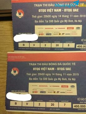 Ảnh Pass cặp vé trận VN- UAE MG 400K view đẹp