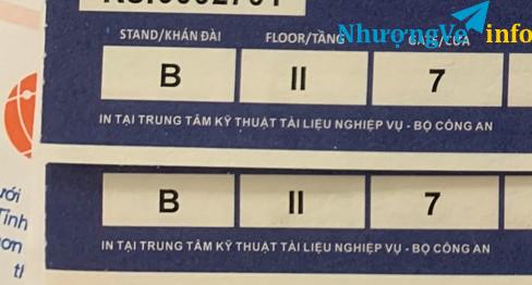 Ảnh Cặp vé bóng Việt Nam UAE khán đài B tầng 2 cửa 7 mệnh giá 400k