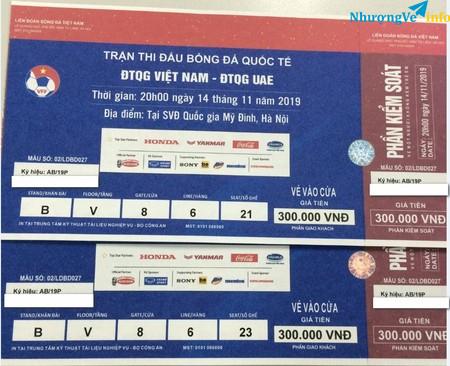 Ảnh Pass 1 cặp vé 300k khán đài B trận VN-UAE giá 1.9tr