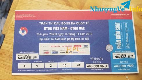 Ảnh Bán 1 vé lẻ VN UAE mệnh giá 400k