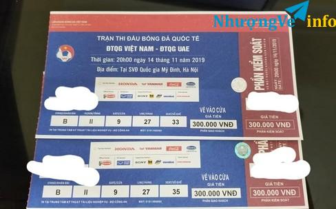 Ảnh cặp vé bóng đá Việt nam UAE loại 3 chính chủ ngày 14-11-2019