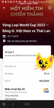 Ảnh Cặp vé VN - Thái Lan 400k