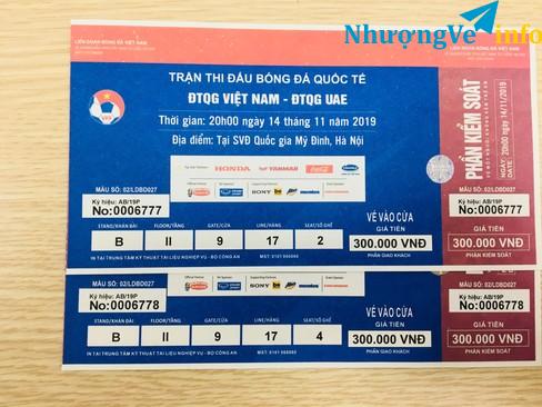 Ảnh Pass Cặp vé VN - UAE tầng 2 khán đài B loại 300k