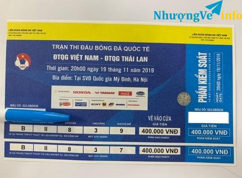 Ảnh Bán cặp vé Việt Nam - Thái Lan 19/11/2019 loại 400k ở TPHCM