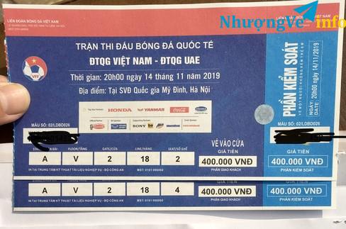 Ảnh Bán nhanh cặp vé loại 400k Vị trí cực đẹp ngồi chính giữa sân khán đài A cửa 2 tầng V