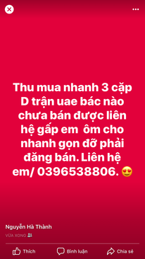 Ảnh E ở thái hà Thu mua nhanh 4 cặp khán đài D uae bác nào chưa bán để em ôm